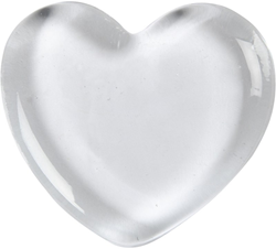 CC Heart, transparent, size 6,5x6,5 cm, thickness 10 mm, 1 pc