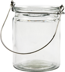 CC Glazen Waxinelicht met hengsel 10 cm 2 stuks