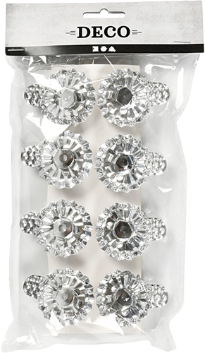 CC Clip on candle holder, silver-plated, Dia. 40 mm, 8 pc/ 1 pack-2