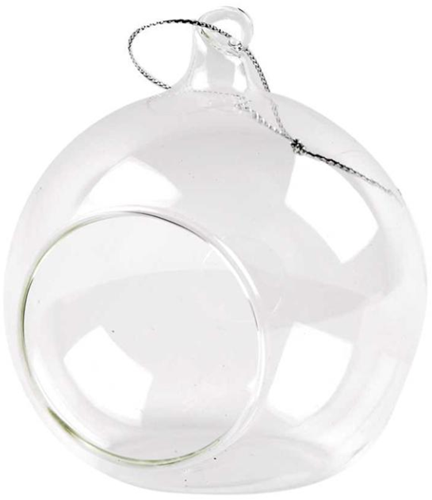CC Glass Ornament with Opening, Dia. 8 cm, 6 pc/ 1 pack