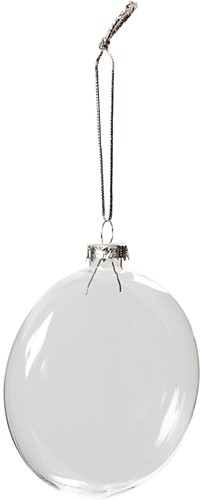 CC Glazen Kerstbal Plat 8 cm per stuk