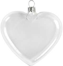 CC Flat Glass Heart, H: 7,8 cm, W: 9 cm, thickness 2,1 cm, 6 pc/ 1 box