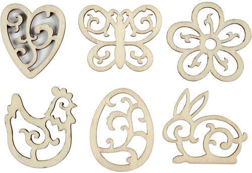 CC Houten Figuren Voorjaar 4 cm 24 stuks