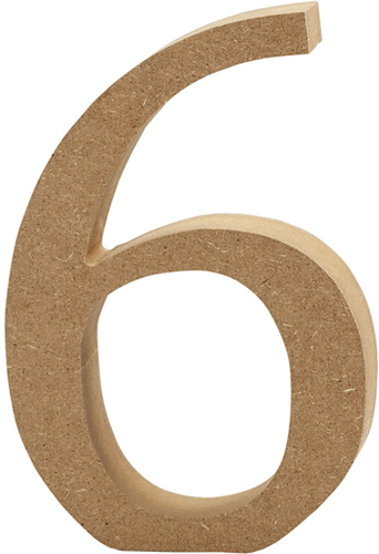 CC MDF Cijfer 6 13 cm