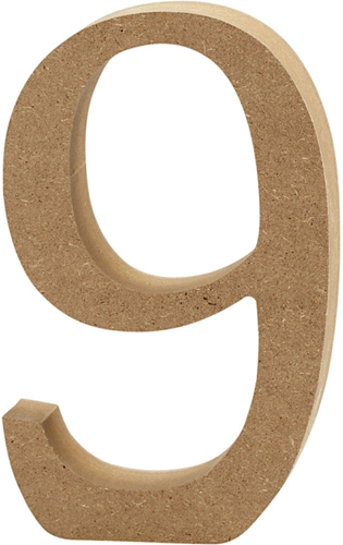 CC MDF Cijfer 9 13 cm