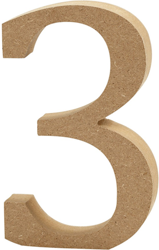 CC MDF Cijfer 3 8 cm