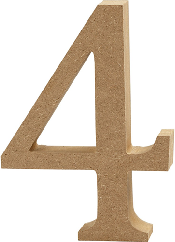 CC MDF Cijfer 4 8 cm