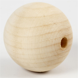 CC Houten Kralen 50 mm Naturel 4 stuks
