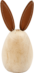 CC Houten Konijn met Leren Oren 19 cm