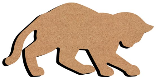 MDF Figuur Spelende Kat 15 cm