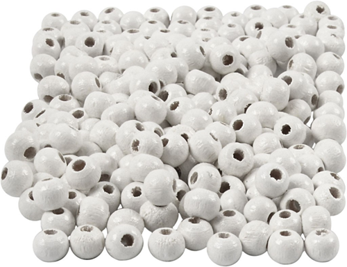 CC Houten Kralen 5 mm Wit 150 stuks