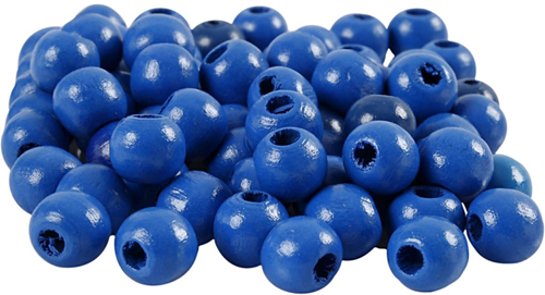 CC Houten Kralen 12 mm Blauw 40 stuks