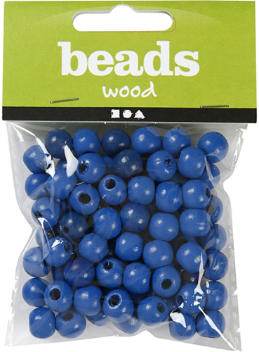 CC Houten Kralen 12 mm Blauw 40 stuks-3