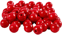 CC Houten Kralen 10 mm Rood 70 stuks