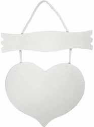 CC MDF Hart met Bord 28x19 cm Wit
