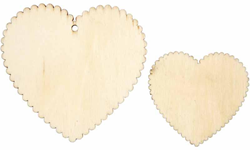 CC Houten Harten Gegolfd 12 stuks