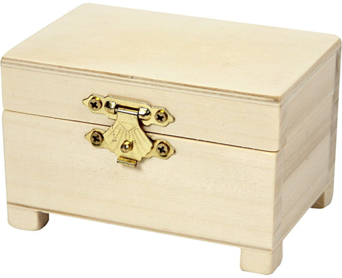 CC Houten Schatkistje op Pootjes 6x9x6 cm