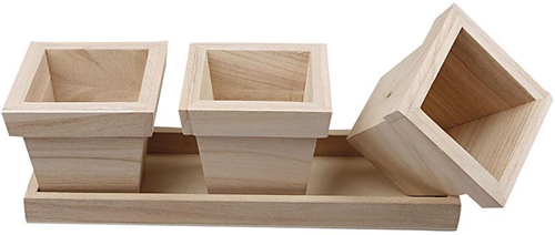 CC Houten Bloempottenset 27x9x9 cm 3 stuks