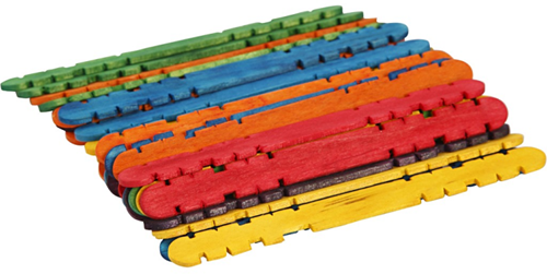 CC Constructiehoutjes Gekleurd 11,4x1 cm 30 stuks