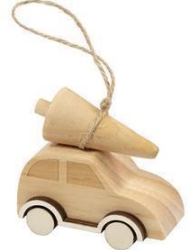 CC Houten Auto met Kerstboom