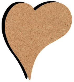 MDF Figuur Krom Hart 10 cm