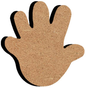 MDF Figuur Handje 10 cm
