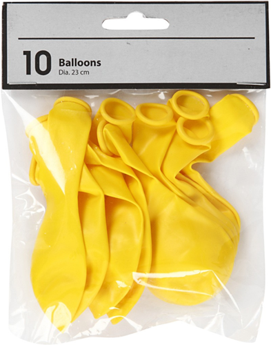 CC Balloons, yellow, round, Dia. 23 cm, 10 pc/ 1 pack-2