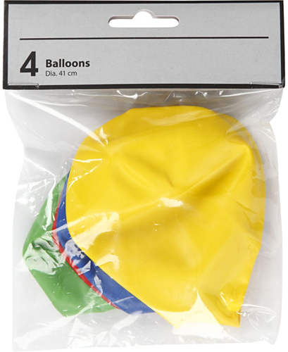 CC Balloons, blue, green, red, yellow, giant, Dia. 41 cm, 4 pc/ 1 pack-2