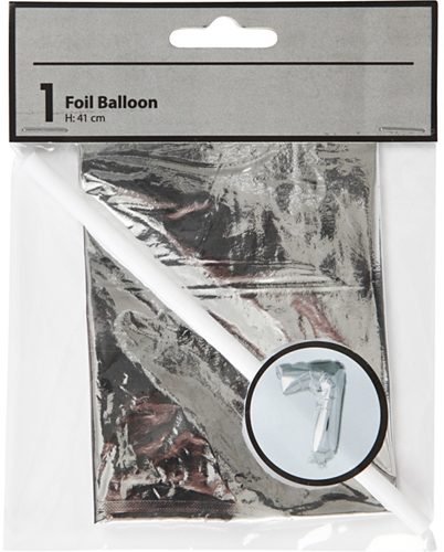 CC Foil Balloon, silver, 7, H: 41 cm, 1 pc-2