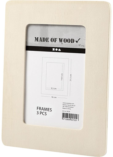 CC Houten Fotolijst 16x0,8x21,5 cm 3 stuks