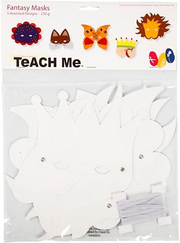 CC TeachMe Kartonnen Fantasiemaskers 5 stuks