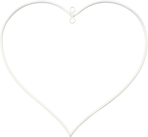 CC Metalen hart wit 13x13cm 10 stuks