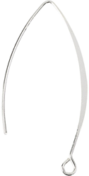 CC Ear Hanger, silver-plated, H: 42 mm, hole size 2 mm, 4 pc/ 1 pack