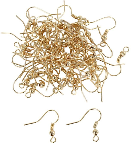 CC French Earhook, gold-plated, L: 18 mm, 100 pc/ 1 pack