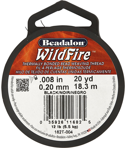 Beadalon Wildfire Sieradendraad 0,2 mm Zwart 18,3 m