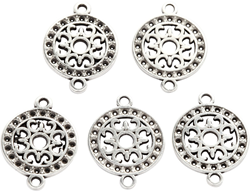 CC Sieradenhanger Filigrain 14 mm Zilver 5 stuks