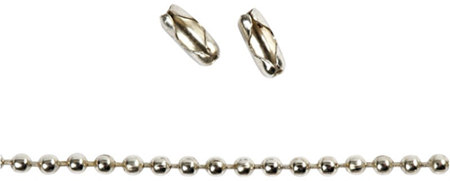 CC Bead Chain, silver-plated, Dia. 1,5 mm, 3 m/ 1 roll-2