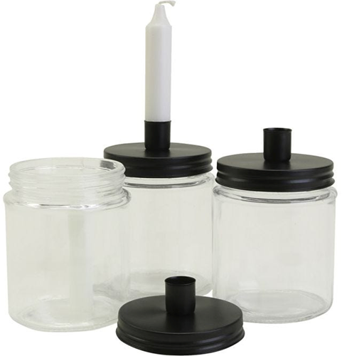CC Glazen Pot met Kandelaar 15 cm