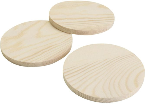 CC Houten Onderzetters Rond 9 cm Naturel per set van 5