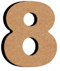 Gomille MDF Cijfer 8 8 cm