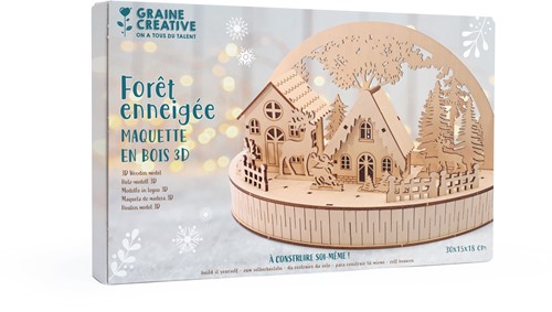 GC Houten DIY Miniatuur Set Besneeuwd Bos 30x15x18 cm