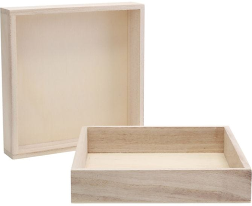 CC Houten Frame met Rand 16,2x16,2x3 cm Naturel 10 stuks