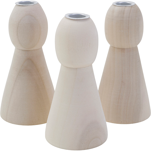 CC Houten Kandelaar Conisch 9,5 cm 10 stuks