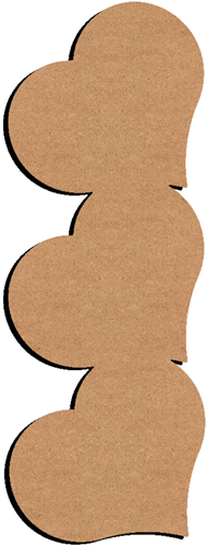 Gomille MDF Drie Harten 53x19 cm