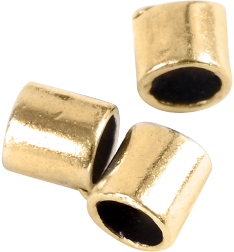 CC Knijpkralen Tube 2x2mm Goud 80 stuks