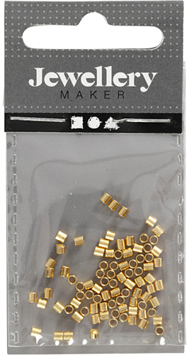 CC Knijpkralen Tube 2x2mm Goud 80 stuks-3