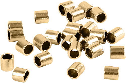 CC Knijpkralen Tube 2x2mm Goud 80 stuks-2