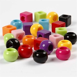 CC Plastic Kralen Mix 11 mm Multi 60 stuks