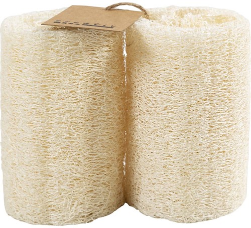 CC Natuurlijke Loofah Spons 10 x 5,5 x 8 cm Licht Naturel 2 stuks-3