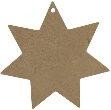Gomille MDF Figuur 7 Puntige Ster 10 cm